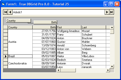 Screenshot of True DBGrid Pro