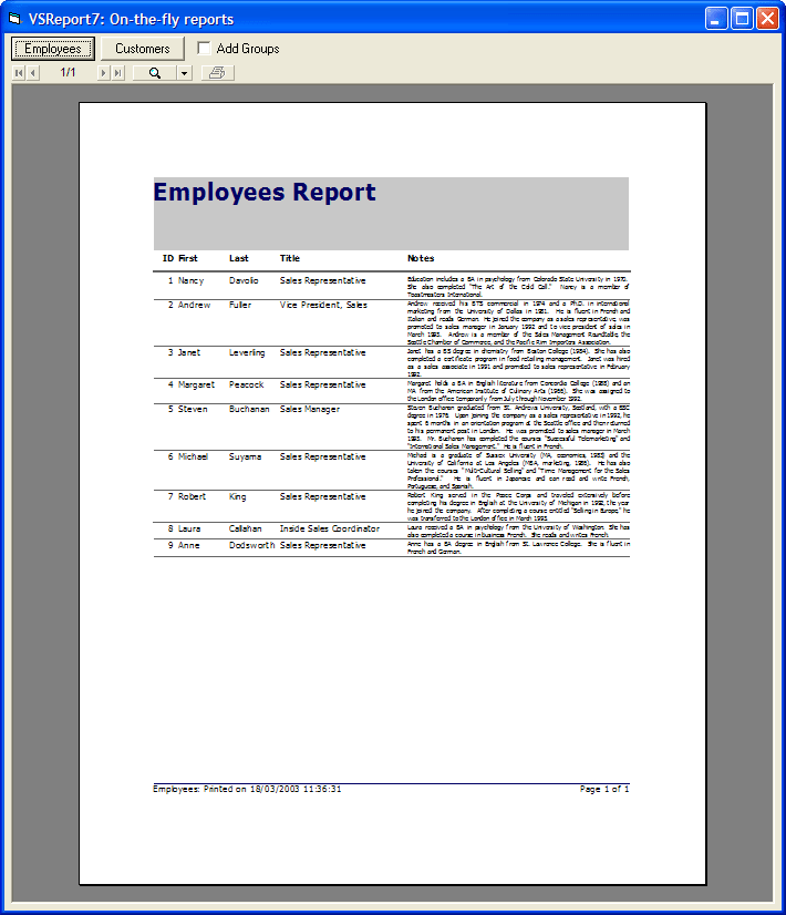 On-The-Fly ReportsUse VSView to create on-the-fly reports.