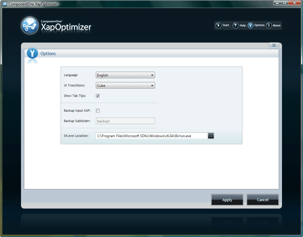 ComponentOne XAP Optimizer