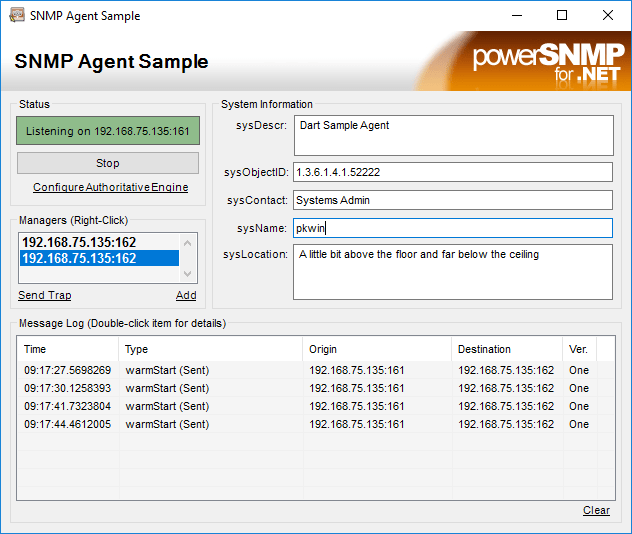 Screenshot of PowerSNMP for .NET