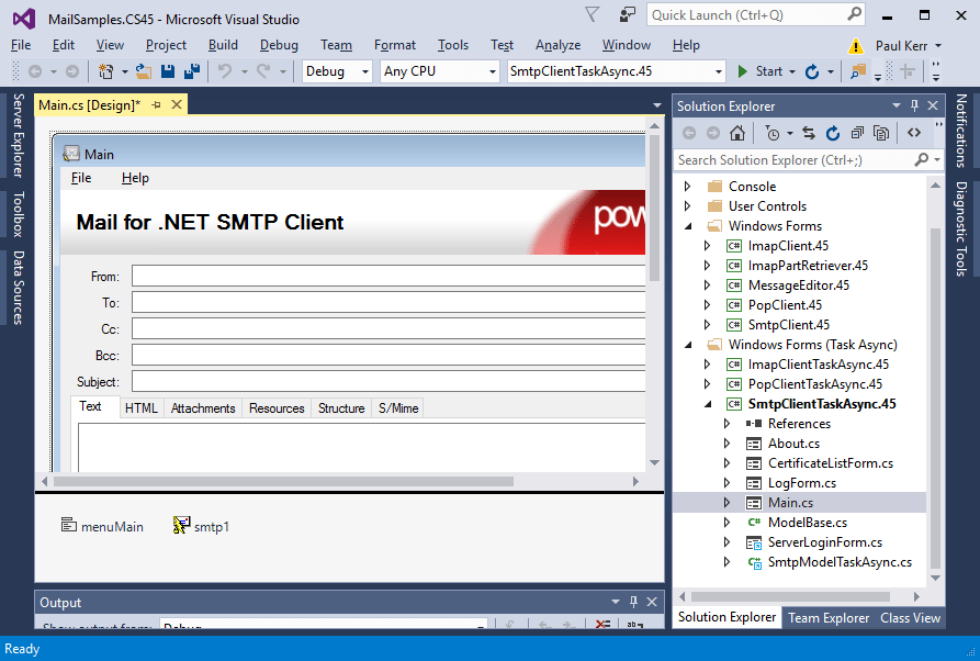 AsynchronousSend Internet email using asynchronous methods.