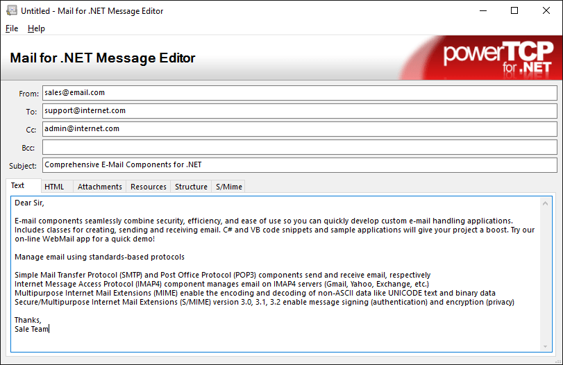 PowerTCP Mail for.NET