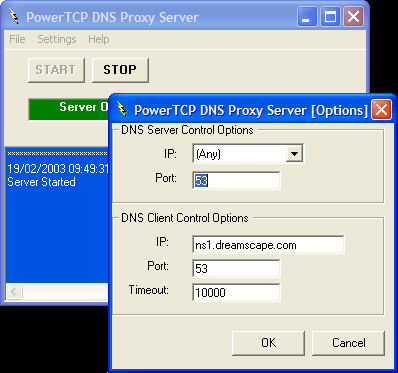 Screenshot of PowerTCP Server for ActiveX