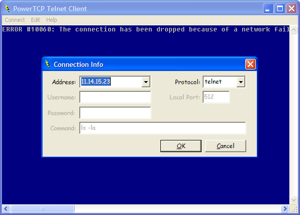 Screenshot of PowerTCP Telnet for ActiveX