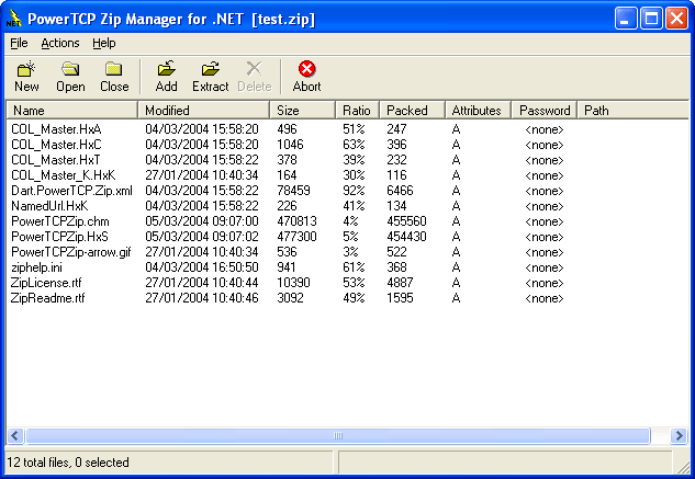 PowerTCP Zip Compression for.NET