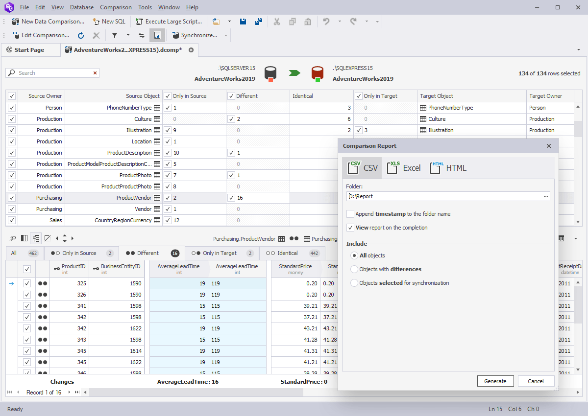 Data Export Report