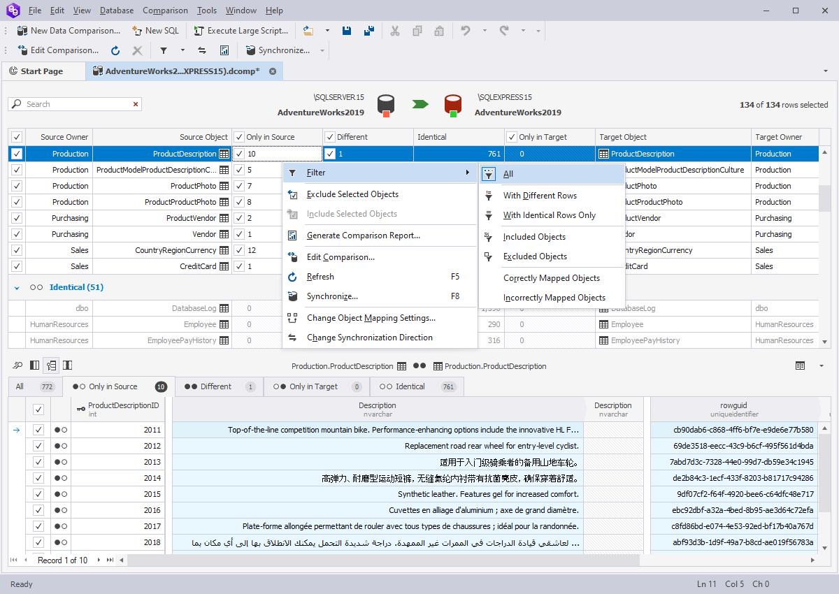 dbForge Data Compare for SQL Server