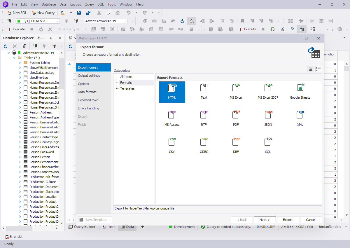 Data Export