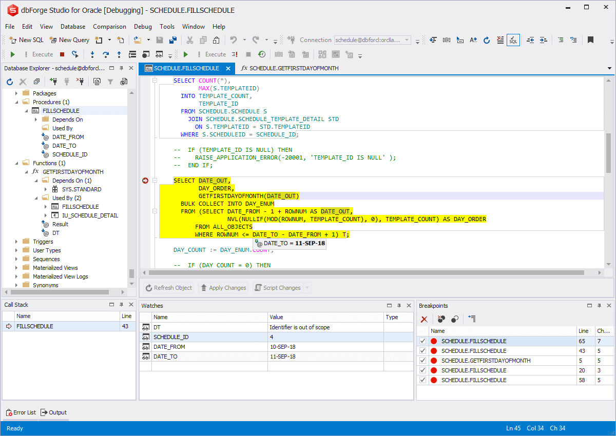 Oracle PL/SQL Debugger