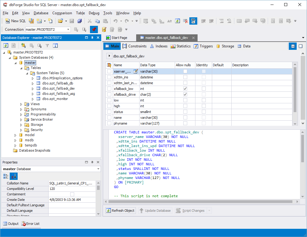 Screenshot of dbForge Studio for SQL Server