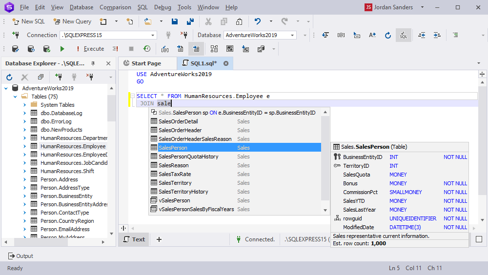 SQL Code Completion