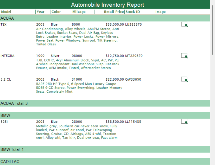 dbiListView Inventory