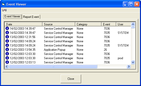 Screenshot of Event Log Toolkit