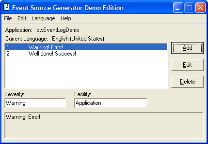 Event Message GenerationGenerate event messages and set their severity level.