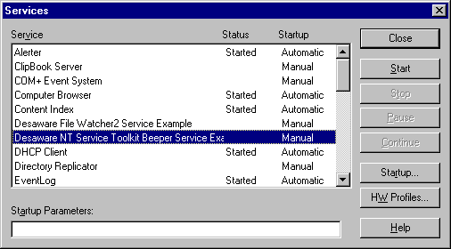 NT Service CreationCreate NT services and contol them via the Windows services control panel.