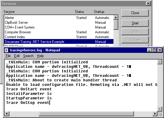 Log TraceLog trace output to a log file via a Windows service.