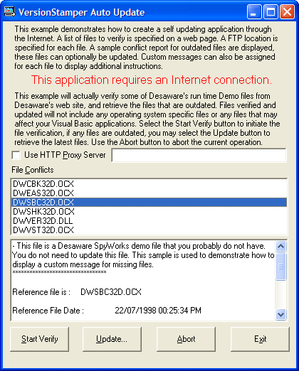 Self Updating ApplicationsCreate a self updating applications via the Internet.