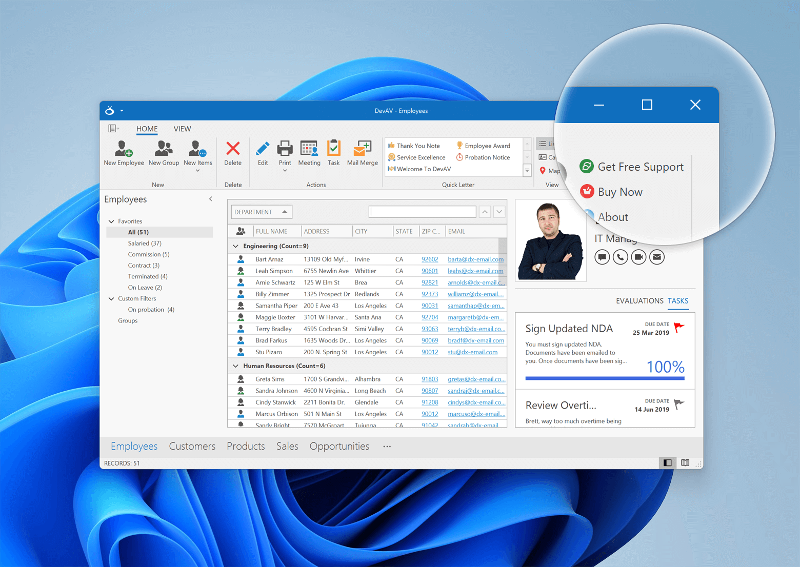 Screenshot of DevExpress WinForms