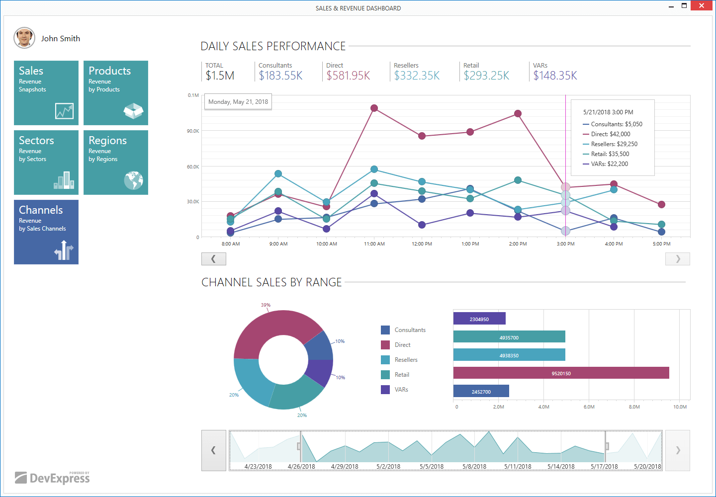 Screenshot of DevExpress WPF