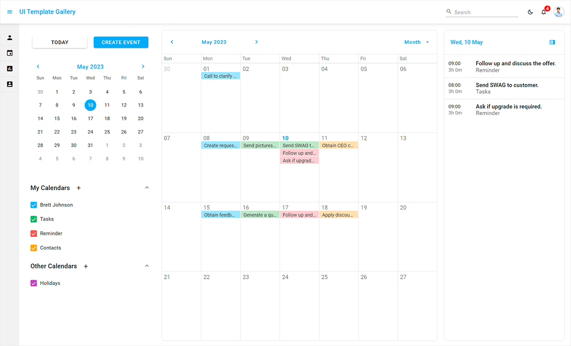 Template - Scheduler month view
