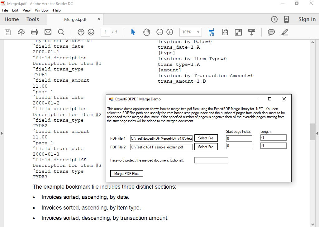 Screenshot of ExpertPDF MergePDF