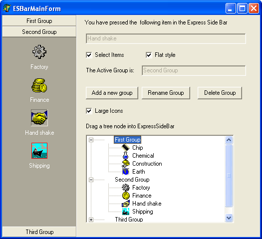 SideBarAdd easily customizable MS Outlook® Style SideBars to your applications.