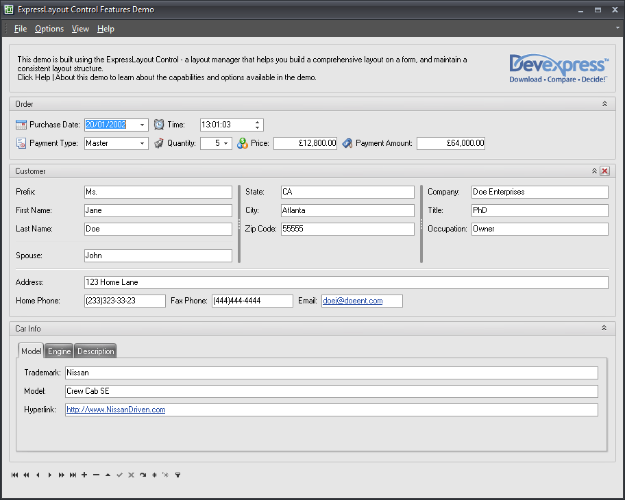 ExpressLayout Control