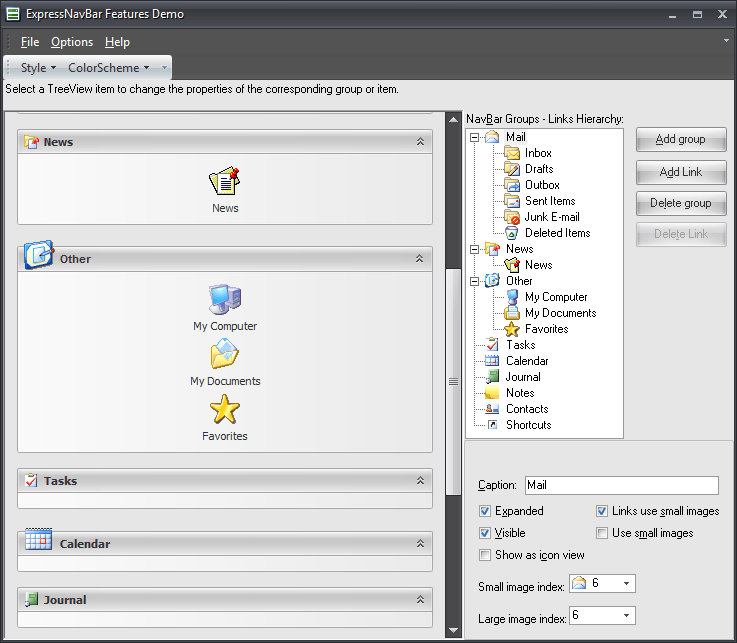 Screenshot of ExpressNavBar Suite