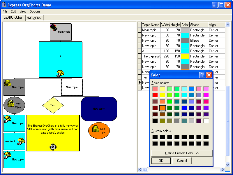 Customization FeaturesEasily customize the color, size and shape of each node.