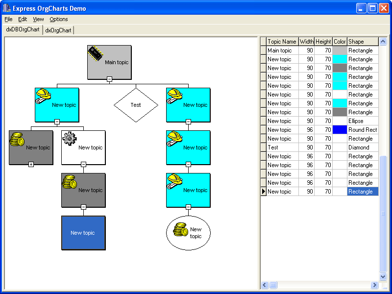 ImageListsImages for each individual node within the tree structure as well as their placement within each node object (using ImageLists).