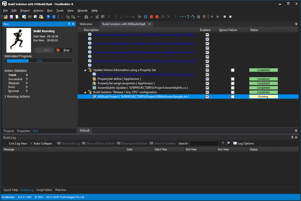 Screenshot of FinalBuilder